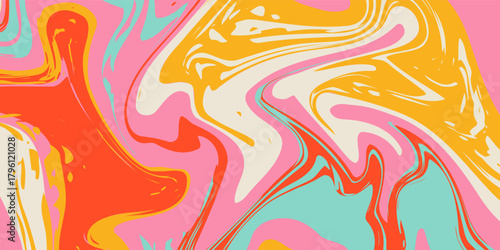 Psychedelic swirl acid wave rainbow line backgrounds in 1970s 1960s hippie style. y2k wallpaper patterns retro vintage 70s 60s groove. psychedelic poster background