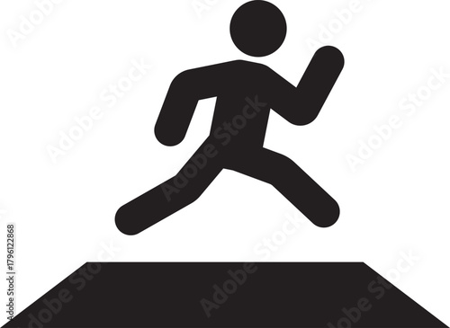 Vector icon of an athlete performing the long jump