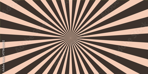 Abstract Antique Cream (Light Brown) comic-style or pop art black background with sun turquoise ray.