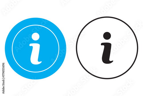 Info icons set. Information icon collection. Info button. Info symbol flat style - stock vector.