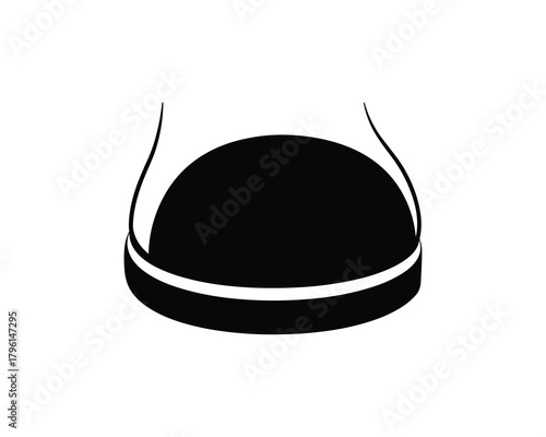 Stylized Shoe Head Silhouette Illustration, Black and White Icon