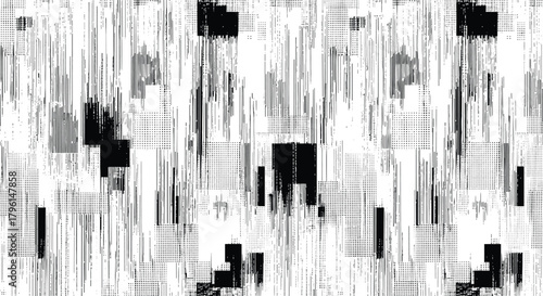 Distorted lines abstract vector. Glitch texture error. Digital signal noise backdrop.
