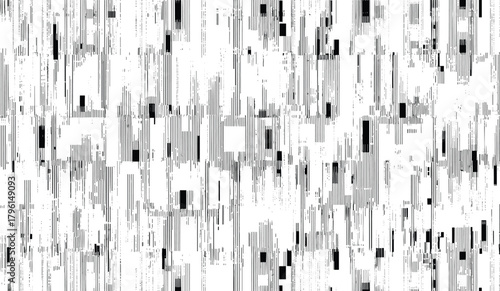 Halftone texture with irregular lines and black blotches. Vector overlay with messy appearance.