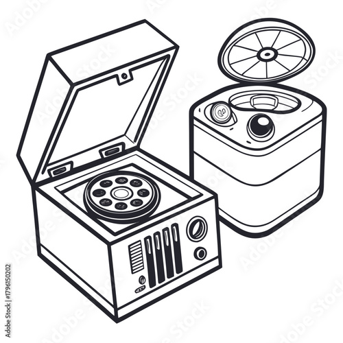 Creative Details Refrigerated Centrifuge Vector Illustration | Laboratory Equipment | Medical & Scientific Device Design