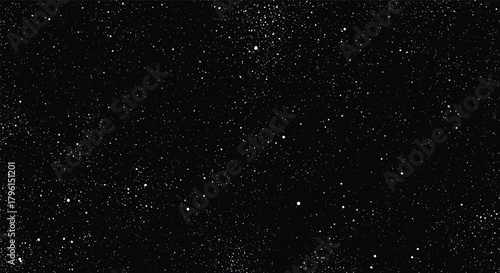 Starry night sky vector. Cosmic stardust background. Galaxy backdrop. Universe texture.