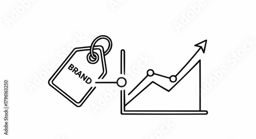 Brand Growth Chart Showing Upward Trend and Business Success.