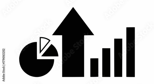 Business growth and financial success represented by charts and graphs.