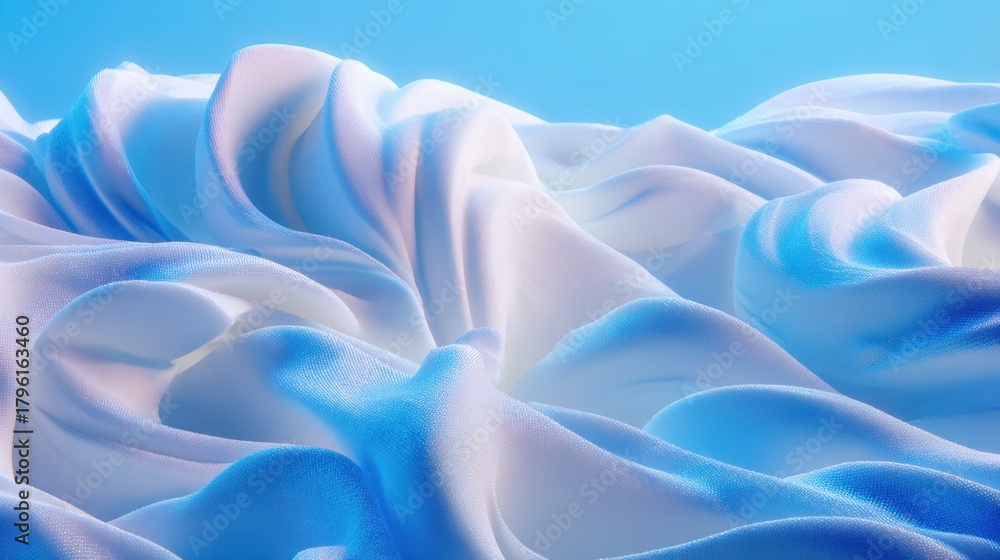 Obraz premium Soft flowing fabric texture with ethereal light, creating a serene and calming atmosphere, suitable for backgrounds and abstract designs