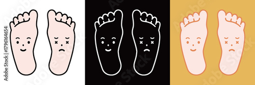 伝わるデザインに！表情付き足裏イラスト