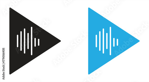 sound wave music icon, equalizer logo, vector illustration