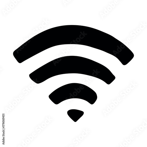 Hand drawn free wifi spot zone sign Public wi-fi area sign Wireless internet clipart in doodle style Single element for print, web, design, decor 3G, 4G, 5G, 6G, IoT