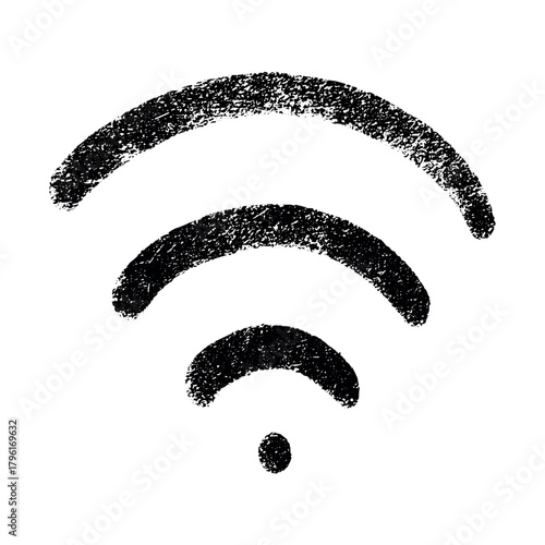 Hand drawn free wifi spot zone sign Public wi-fi area sign Wireless internet clipart in doodle style Single element for print, web, design, decor 3G, 4G, 5G, 6G, IoT