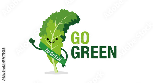A Cheerful, Vibrant Leaf Character Spreading the Message of Going Green And Eco-Consciousness