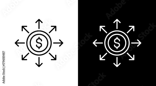 Investment Diversification  White Icon Set Design