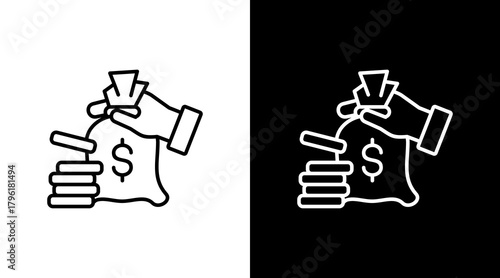 Wealth Management  White Icon Set Design