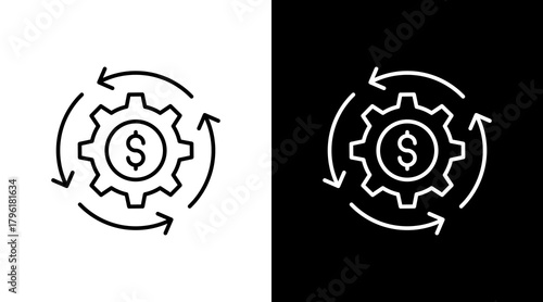 Savings Automation  White Icon Set Design