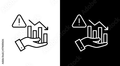 Financial Crisis  White Icon Set Design