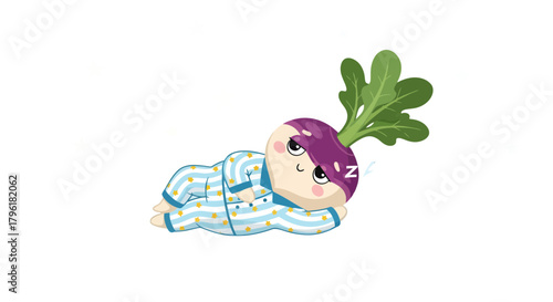A Sweet Radish Dreams Beneath a Starry Canopy Peaceful Nighttime Scene