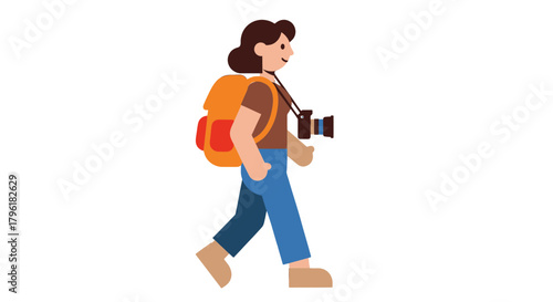A Person With a Backpack and a Camera Traveling on a Journey Across a New Land