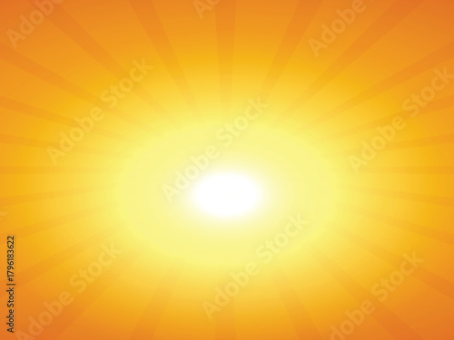 Bright yellow and orange gradient background with central white light source radiating outwards