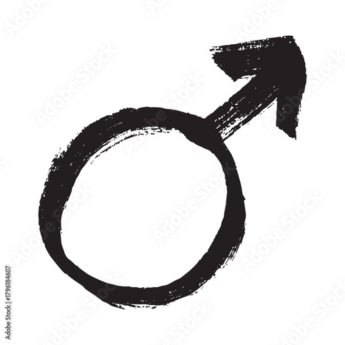 Hand drawn male gender identity sign Symbol used to represent sex and gender