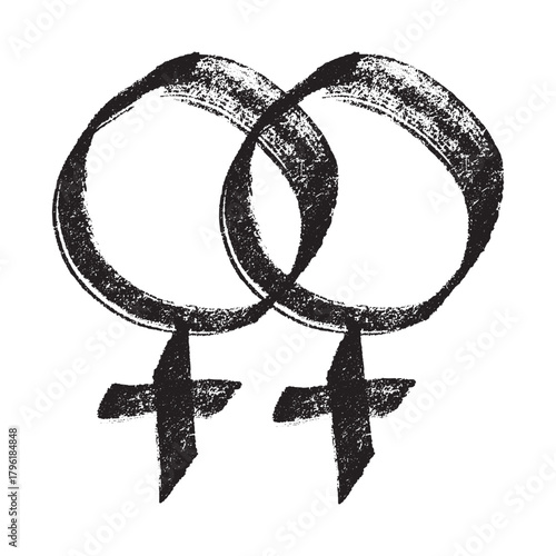 Hand drawn lesbian identity sign Symbol used to represent sex and gender