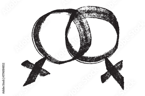 Hand drawn lesbian identity sign Symbol used to represent sex and gender