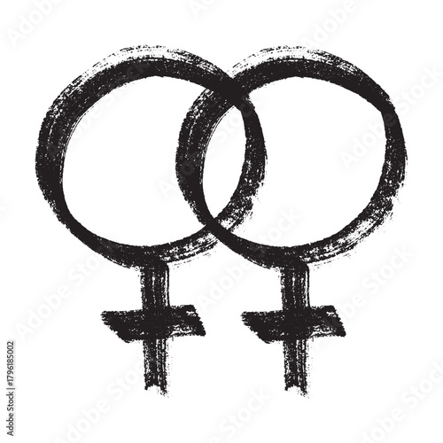 Hand drawn lesbian identity sign Symbol used to represent sex and gender