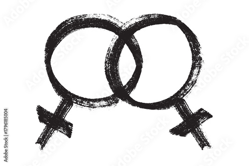Hand drawn lesbian identity sign Symbol used to represent sex and gender