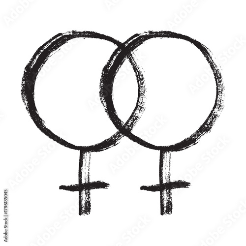 Hand drawn lesbian identity sign Symbol used to represent sex and gender