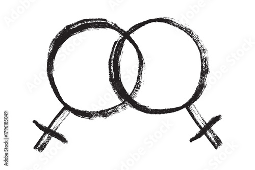 Hand drawn lesbian identity sign Symbol used to represent sex and gender