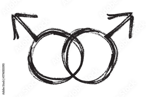 Hand drawn homosexual identity sign Symbol used to represent sex and gender