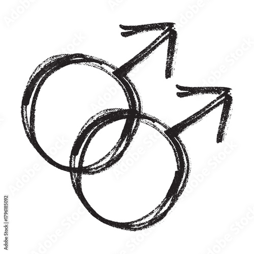 Hand drawn homosexual identity sign Symbol used to represent sex and gender