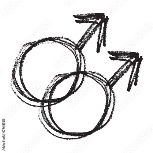 Hand drawn homosexual identity sign Symbol used to represent sex and gender