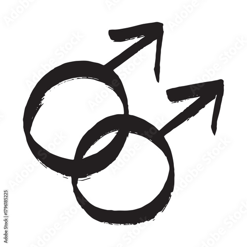 Hand drawn homosexual identity sign Symbol used to represent sex and gender