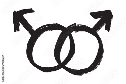 Hand drawn homosexual identity sign Symbol used to represent sex and gender