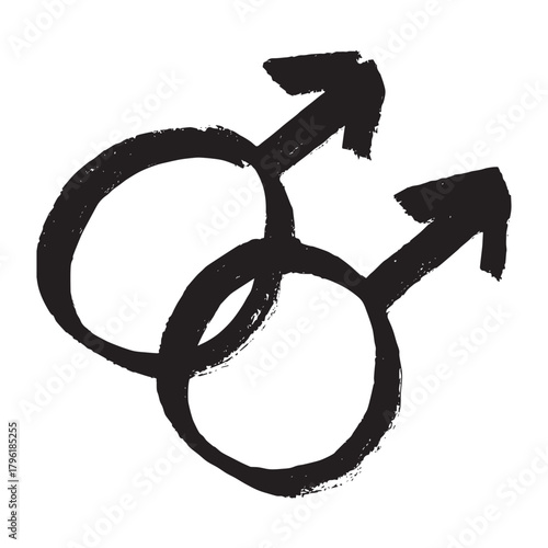Hand drawn homosexual identity sign Symbol used to represent sex and gender
