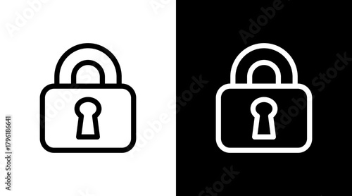 Lock With Icon Set Design