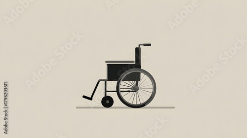 Simplified graphic depiction of a mobility aid shown in profile view