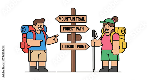 Adventurous Duo Ready To Explore Hiking Trails And Embrace Outdoor Exploration