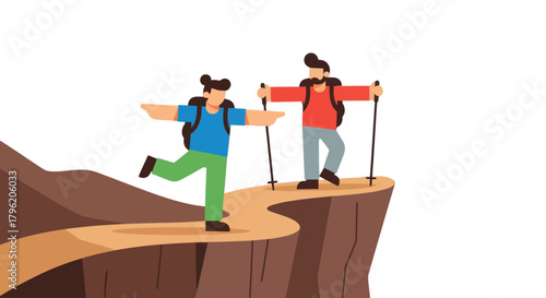 Adventurous Explorers Embarking Together on a Bold and Thrilling Hiking Expedition