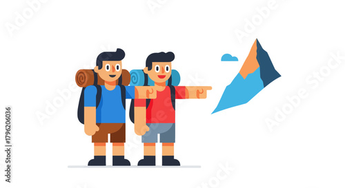 Adventurous Explorers Embarking Towards The Challenging Mountain Expedition Destination