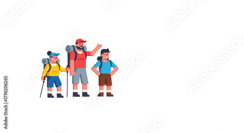 Adventurous Group Hiking Mountain Trails and Exploring the Amazing World Together