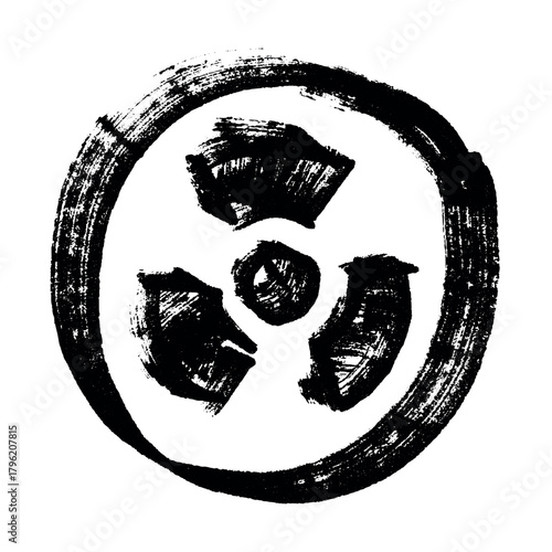Hand drawn radiation sign Nuclear radiation hazard symbol Radioactive danger warning sign clipart in doodle style Nuclear safety Radioactive waste Single element for print, web, design, decor