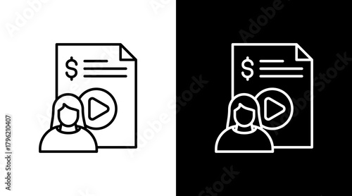 Influencer Marketing  White Icon Set Design