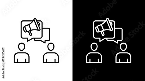 Community Marketing  White Icon Set Design