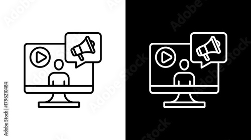 Webinar  White Icon Set Design