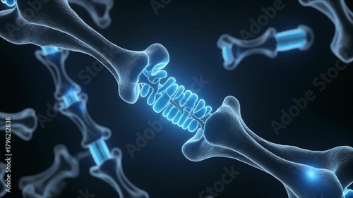 Microscopic View of Osteoblasts Building New Bone Matrix