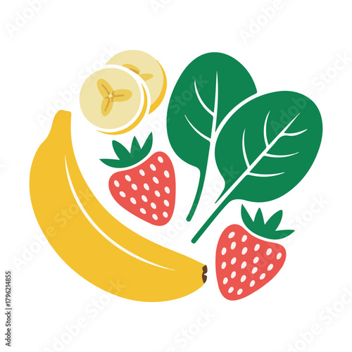 set of fruits and berries