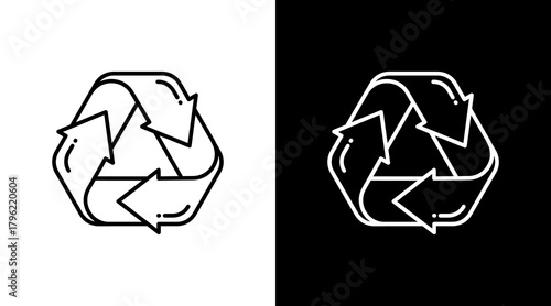 Recycle White Icon Set Design
